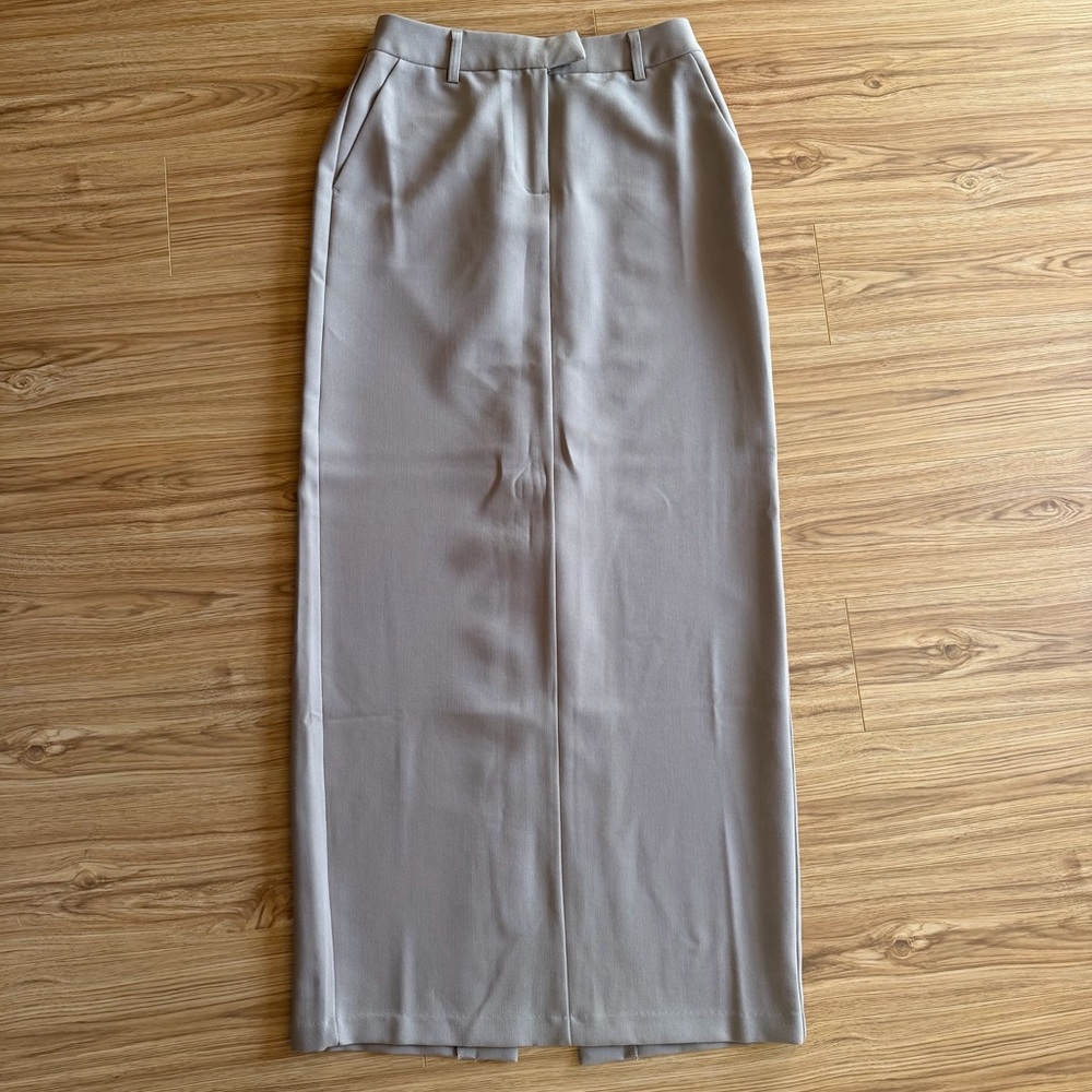 NA-KD Tailored Maxi Skirt Beige Size 34